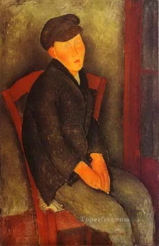 帽子をかぶった座る少年 1918年 アメデオ・モディリアーニ Oil Paintings